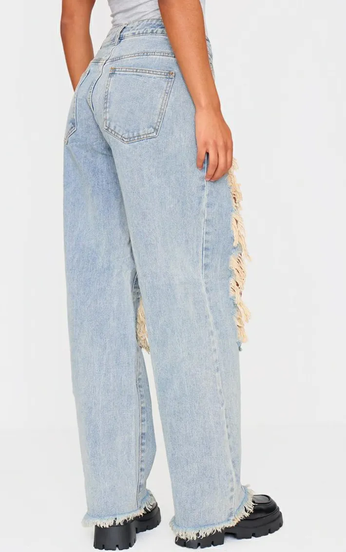 Vintage Wash Extreme Ripped Boyfriend Jeans