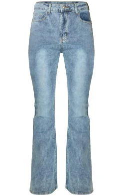 Vintage Wash Seam Back Split Hem Wide Leg Flares