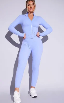 Violet Brushed Sculpt Ruched Bum High Waist Sport Leggings