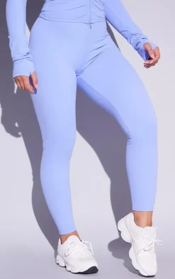 Violet Brushed Sculpt Ruched Bum High Waist Sport Leggings