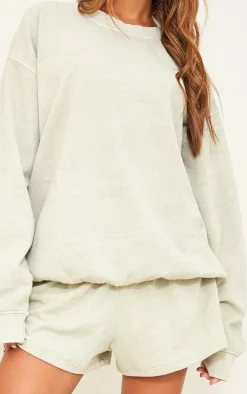 Washed Light Sage Sweatshorts