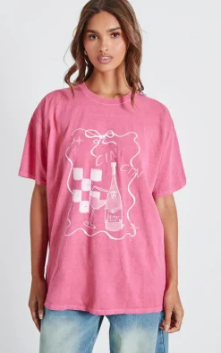 Washed Red Cin Cin Oversized T Shirt