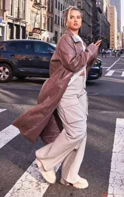 Washed Stone Low Rise Baggy Boyfriend Cargo Jeans