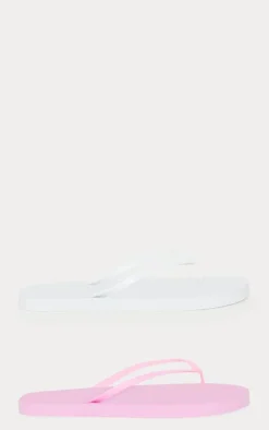 White & Pink Flip Flop 2 Pack