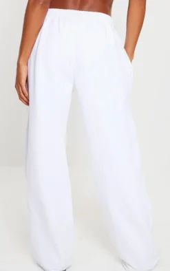 White 1908 Printed Wide Leg Sweatpants