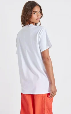 White Amalfi Graphic Detail Oversized T Shirt