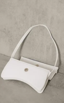 White Baguette Buckle Shoulder Bag