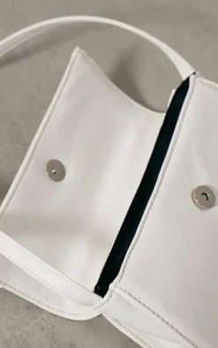 White Baguette Buckle Shoulder Bag