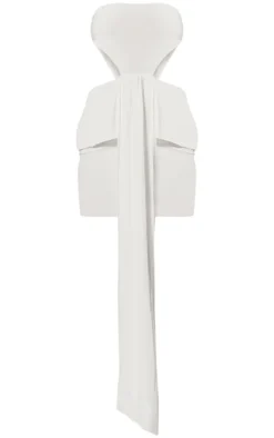 White Bandeau Cut Out Detail Mini Dress