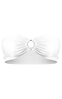 White Bandeau O Ring Bikini Top