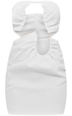 White Bandeau Wire Detail Cut Out Bodycon Dress