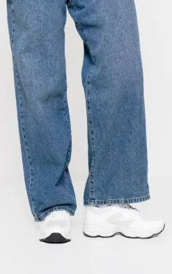 White Basic Bubble Sole Chunky Sneakers