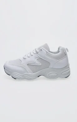 White Basic Bubble Sole Chunky Sneakers