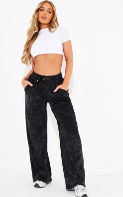 White Basic Slinky Short Sleeve Crop Top