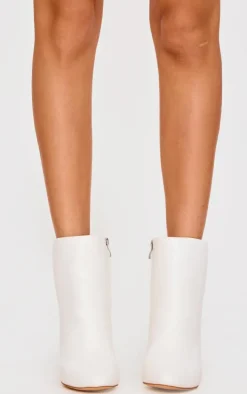 White Behati Faux Leather Ankle Boots