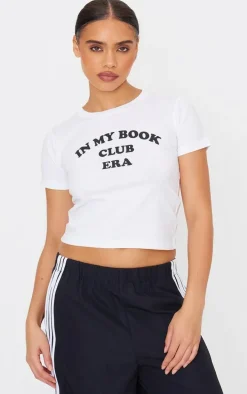 White Book Club Era Graphic Baby Doll Tee