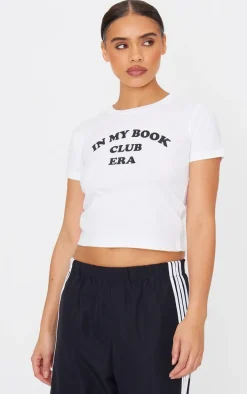 White Book Club Era Graphic Baby Doll Tee