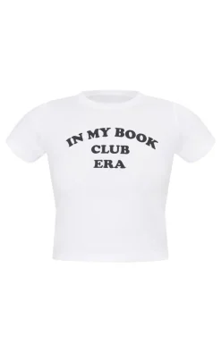 White Book Club Era Graphic Baby Doll Tee