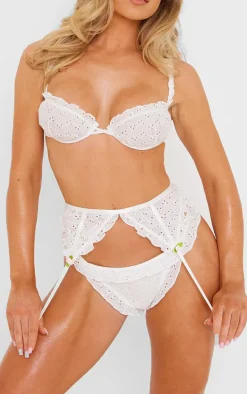 White Broderie Frill Edge Thong