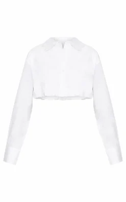 White Bubble Hem Shirt