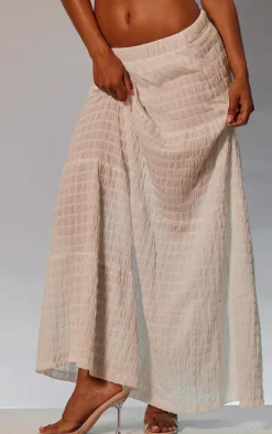 White Bubble Textured Maxi Skirt