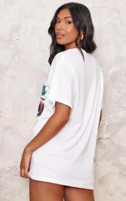 White Car Graphic Oversized T Shirt