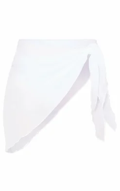 White Chiffon Tie Side Beach Sarong
