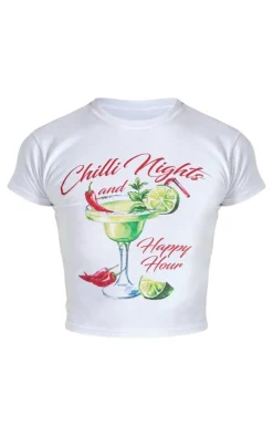 White Chilli Nights Margarita Graphic Babydoll