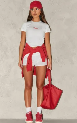 White Chilli Print Fitted Short Sleeve T Shirt