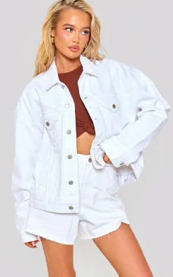 White Classic Oversized Denim Jacket