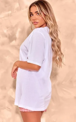 White Cocktail Printed Oversized T Shirt
