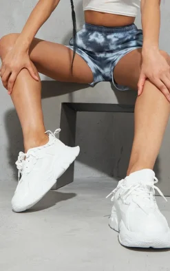 White Combat Lace Up Double Sole Chunky Sneakers