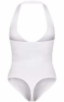 White Contour Halterneck Bodysuit