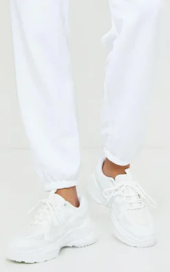 White Contrast Mesh Sneakers