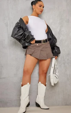 White Cotton Boatneck Sleeveless Top