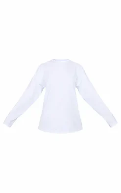 White Cotton Oversized Long Sleeve T-Shirt