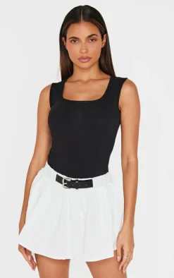 White Cotton Poplin Frill Belt Detail Bloomers