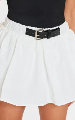 White Cotton Poplin Frill Belt Detail Bloomers