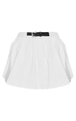White Cotton Poplin Frill Belt Detail Bloomers
