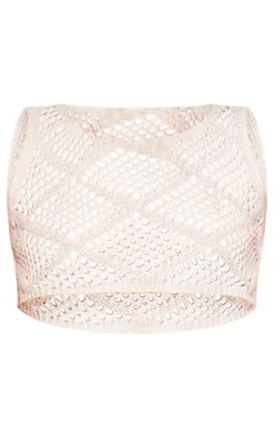 White Crochet Crop Beach Top