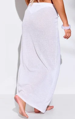 White Crochet Maxi Beach Sarong