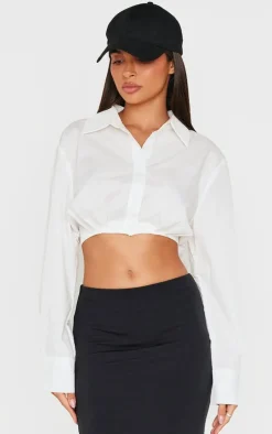 White Cropped Shirt