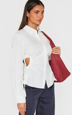 White Cut Out Side Detail Shirt