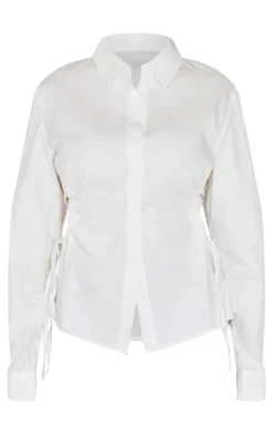 White Cut Out Side Detail Shirt