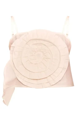 White Extreme Oversized Corsage Cami Top