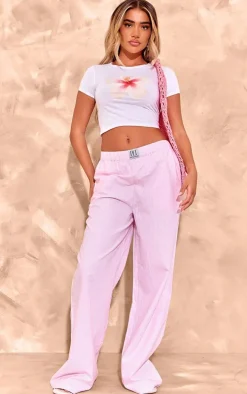 White Floral Graphic Baby Doll Tee