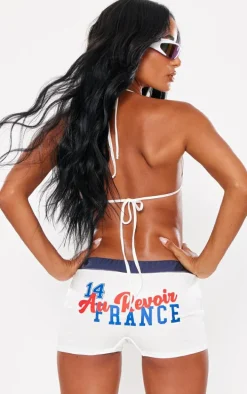 White France Mini Beach Shorts
