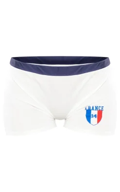 White France Mini Beach Shorts