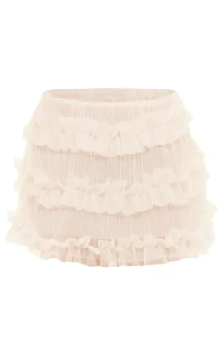 White Frill Detail Mini Skirt