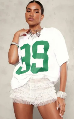 White Frill Mesh Bloomer Shorts